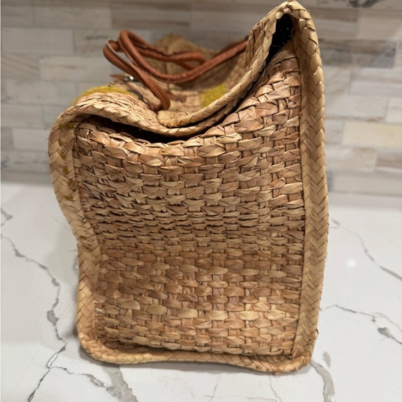 Vintage Mexico Straw Bag Acapulco Tourist Seagrass Beach Bag Large 1960 - Picture 9 of 10